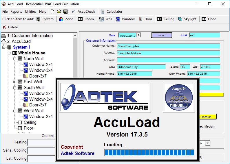 Adtek AccuLoad ACCA Approved ManualJ & ManualS Residential Load Calc