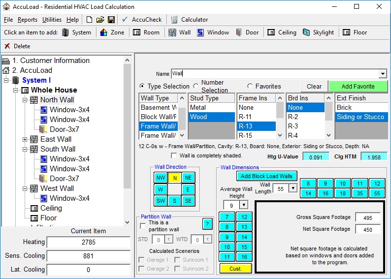 Adtek AccuLoad ACCA Approved ManualJ & ManualS Residential Load Calc