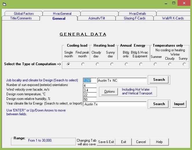 BSIMAC Input-General Data