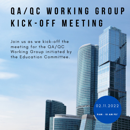 QA/QC Working Group Kick-off Meeting